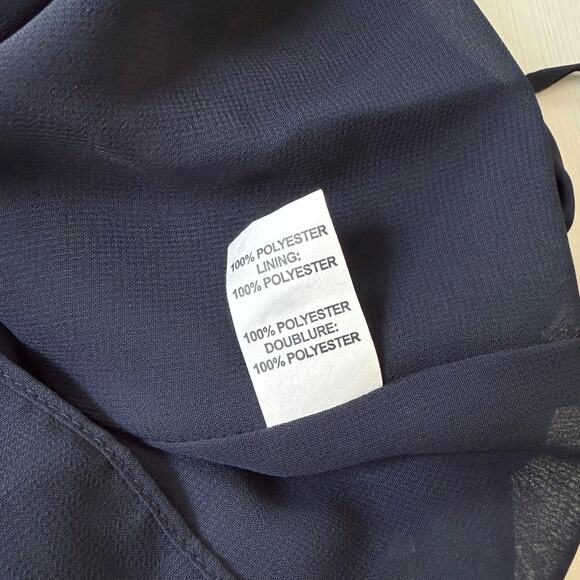 Ramy Brook NWT Foxy Blue Satin Ruched V-Neck Mini Dress Long Sleeve Size 2 - Picture 12 of 13